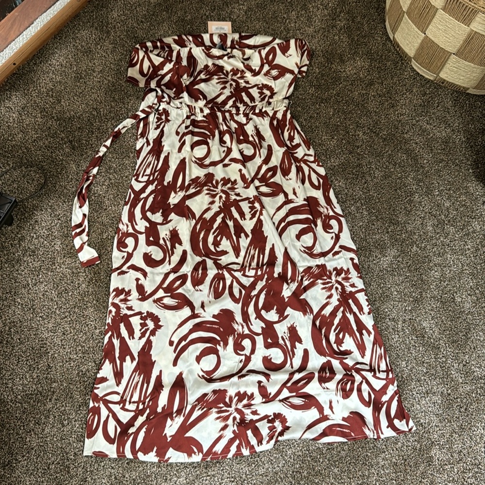 Kittenish Strapless Tie Dress Size XL NWT